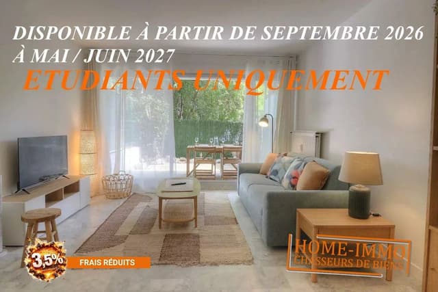 Bail étudiant ou mobilité (septembre à juin) Grand studio 35 m² en rez-de-jardin